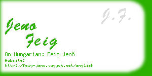 jeno feig business card